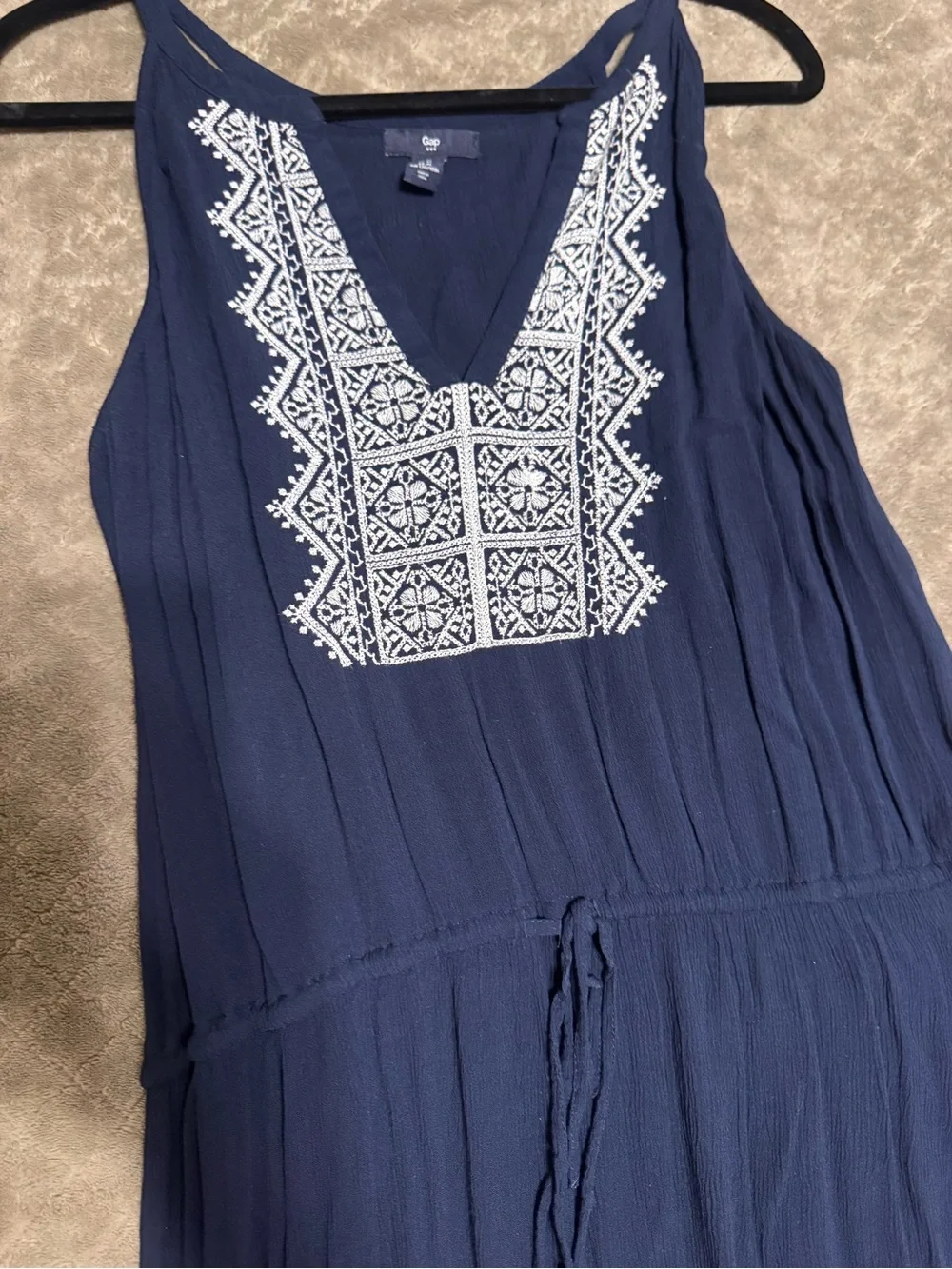 Gap Navy Embroidered V-Neck dress